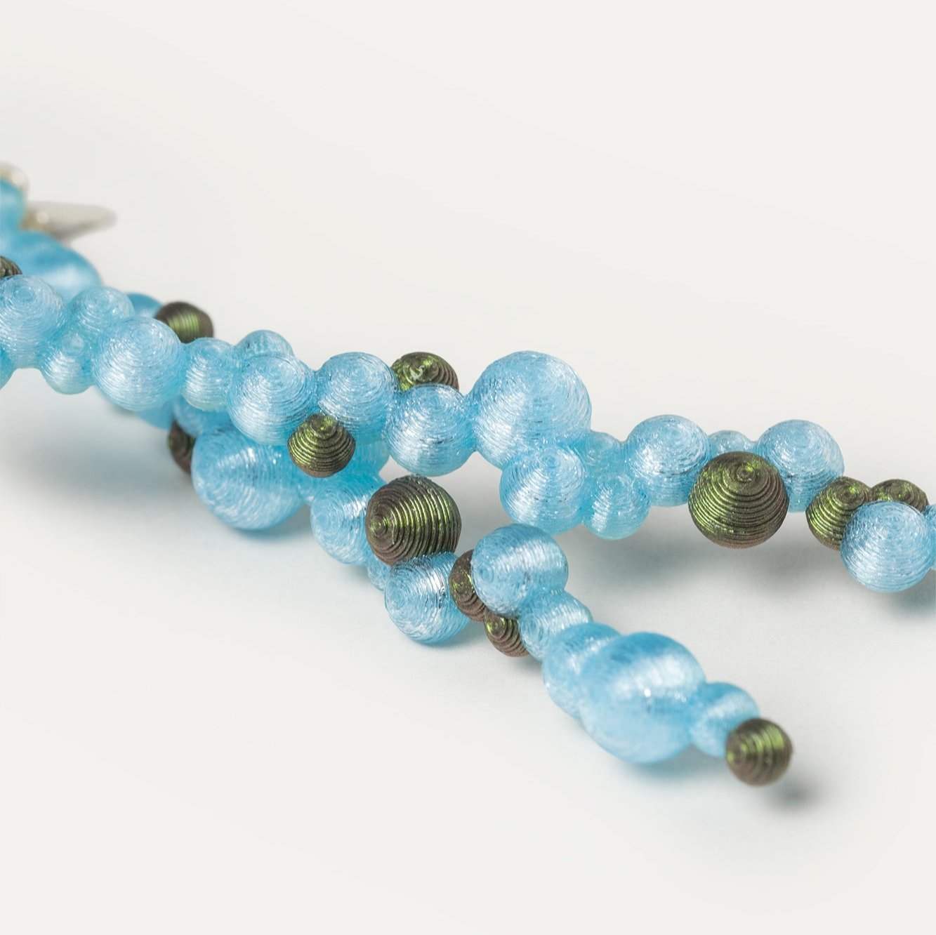 Blue Bubbles Long Vegan Earrings 3D