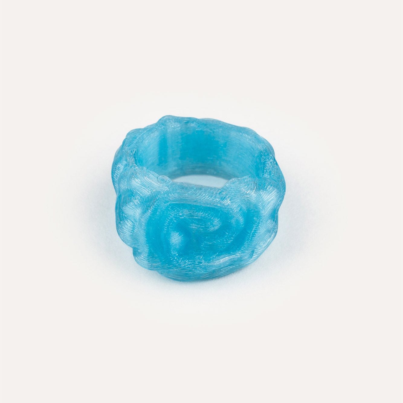 Blue Flower Organic Vegan Ring 3D