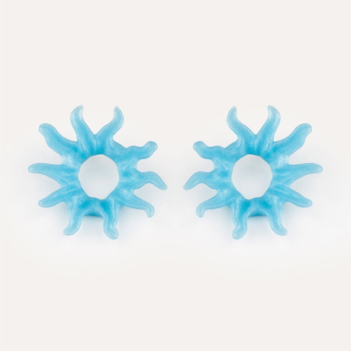 Blue Soleil Organic Vegan Earrings 3D