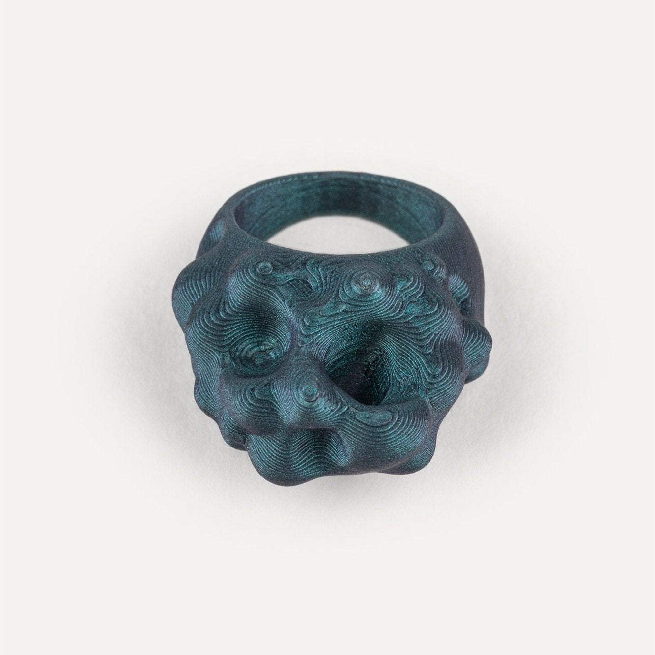 Dark Blue Hole Organic vegan ring 3d