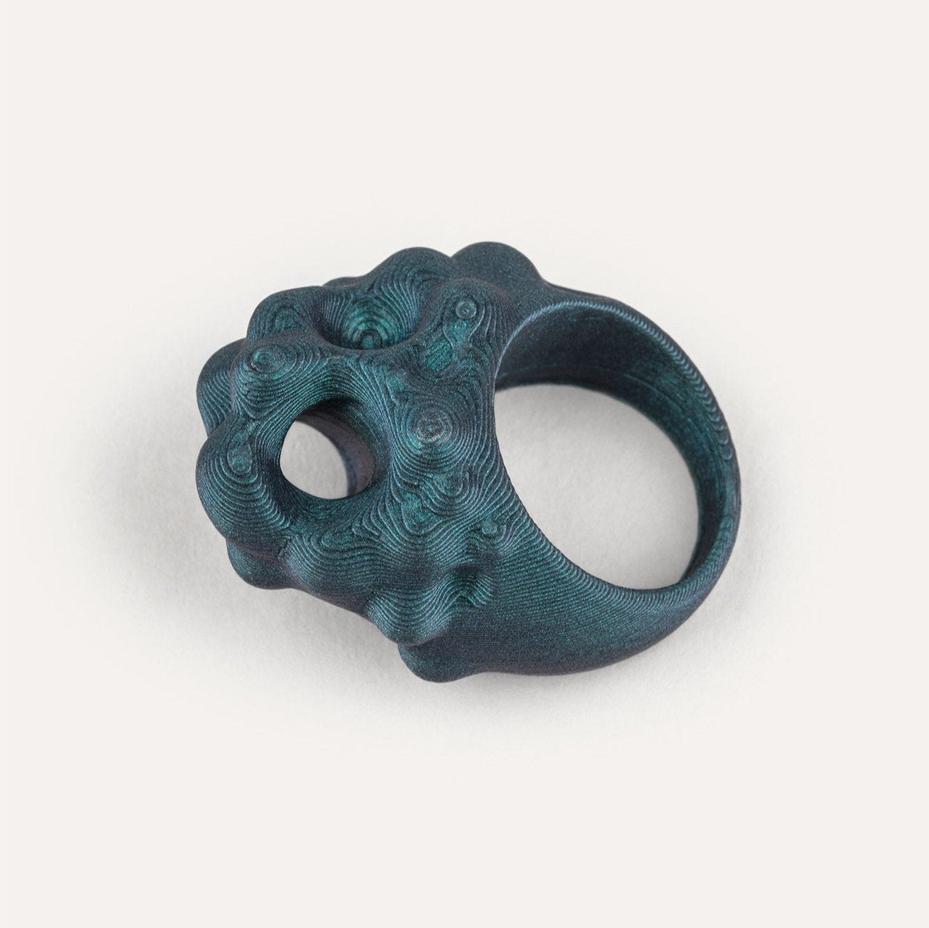 Dark Blue Hole Organic vegan ring 3d
