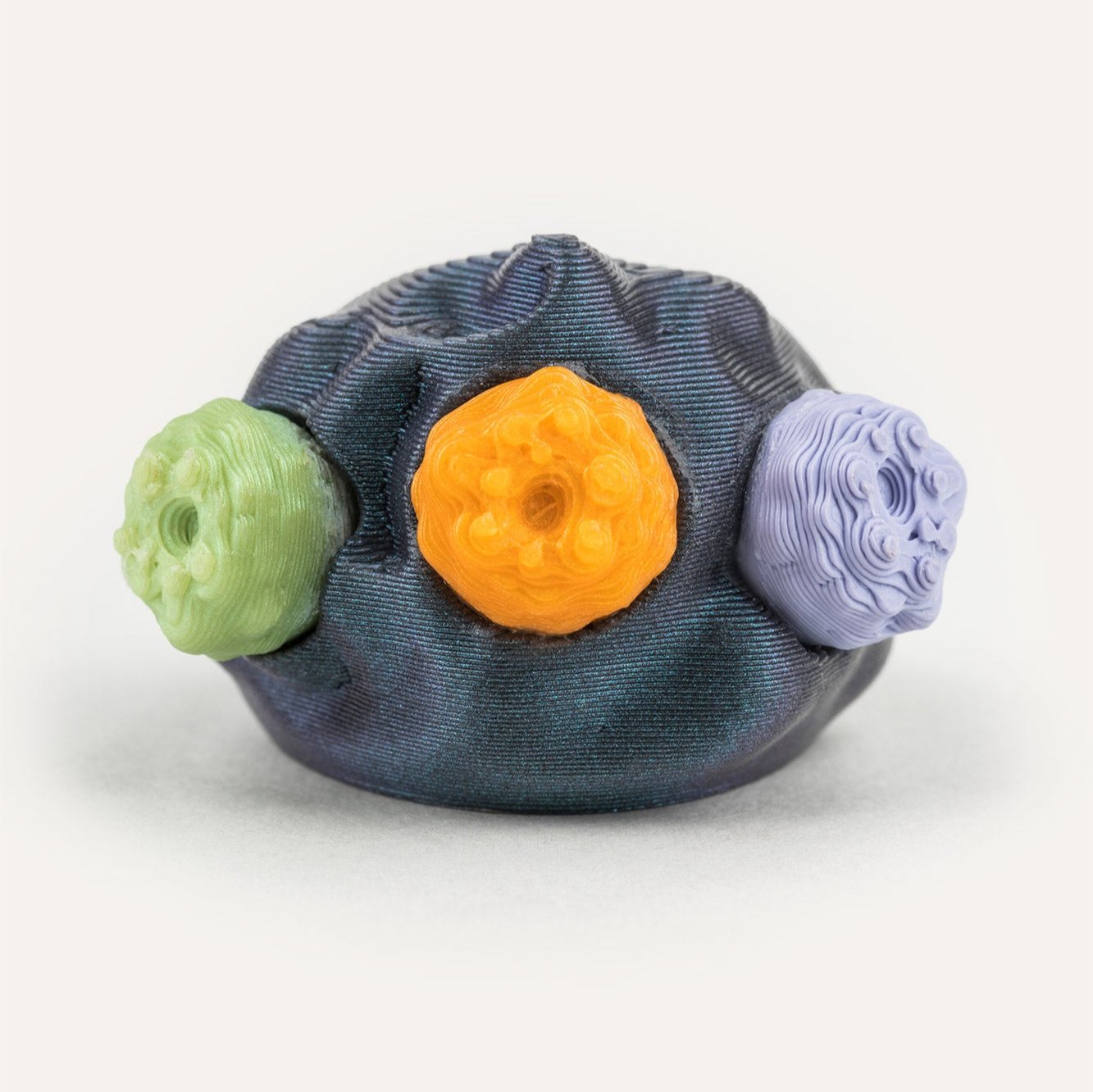 dark blue beads multicolor vegan ring 3d printed front