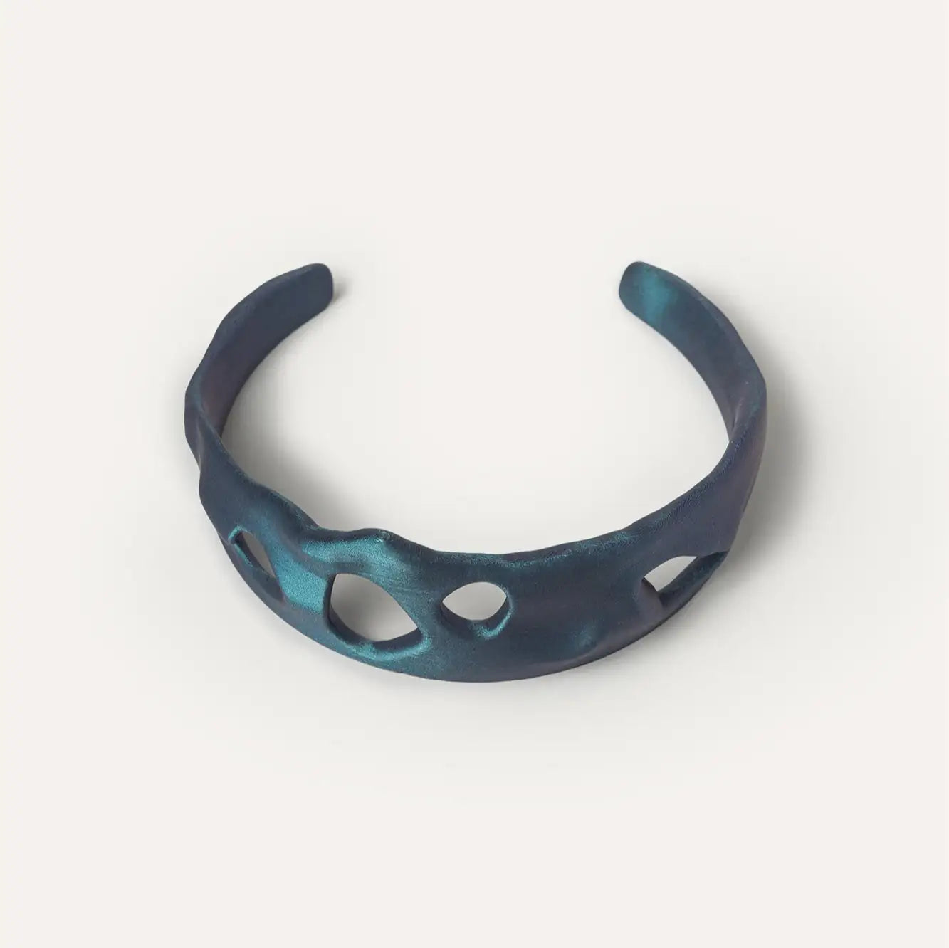 Dark Blue Holes Organic Vegan Necklace 3D