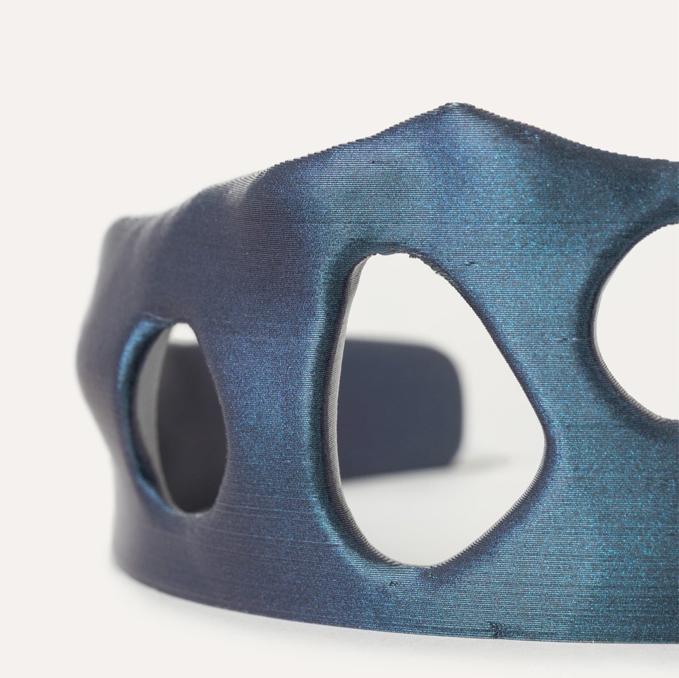 Dark Blue Holes Organic Vegan Necklace 3D detail