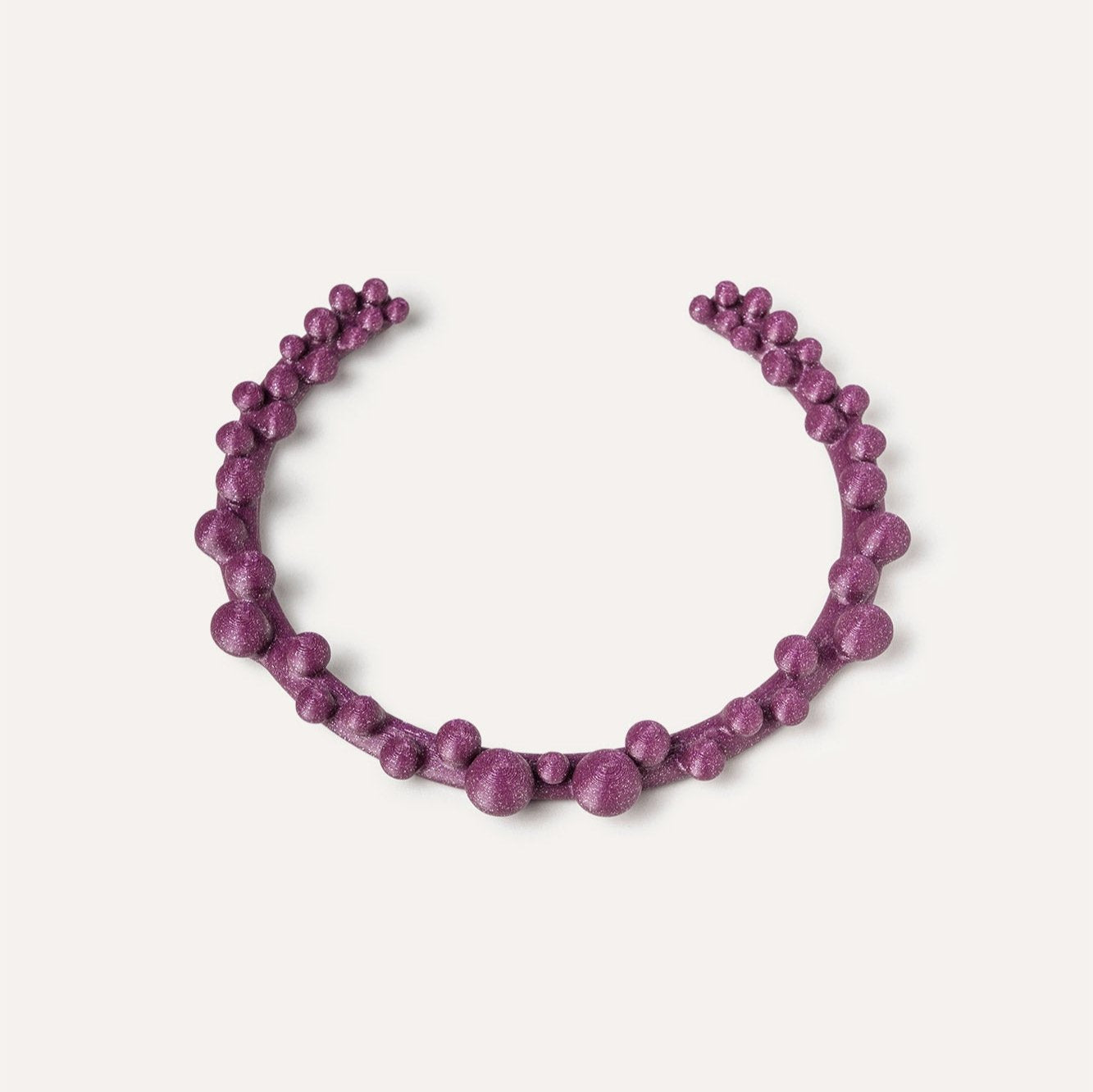 Purple balls vegan necklace 3d