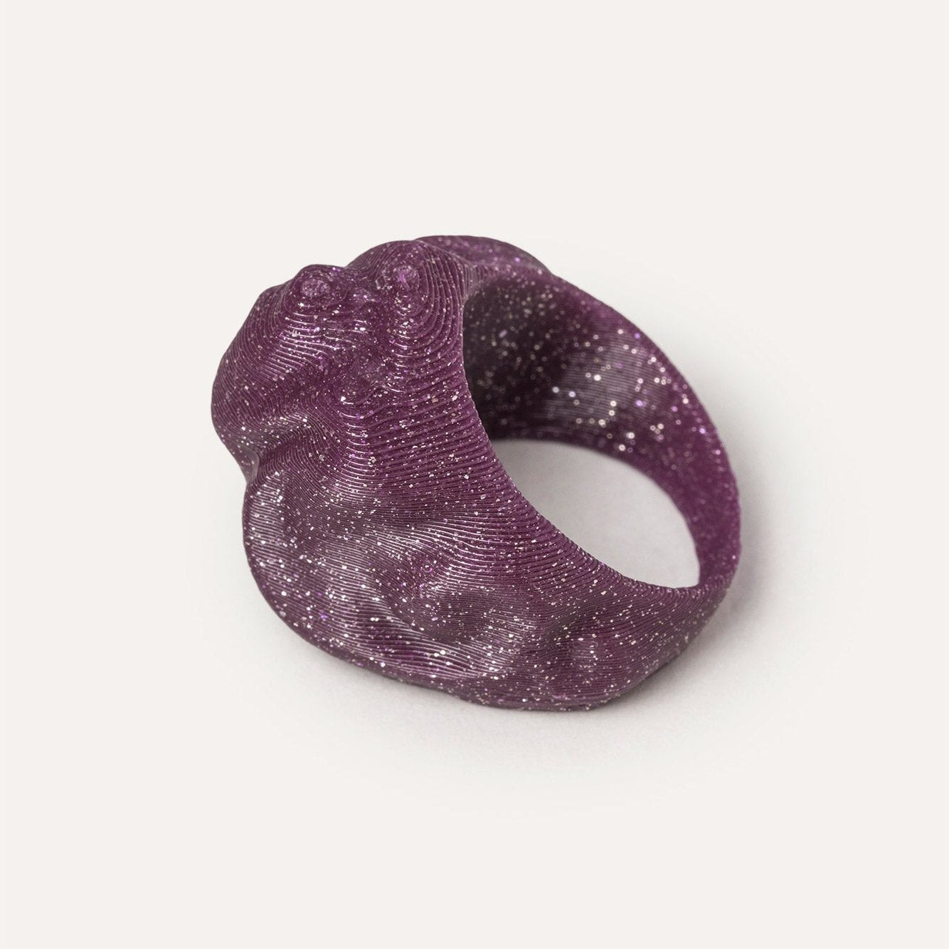 Purple rock vegan ring 3D