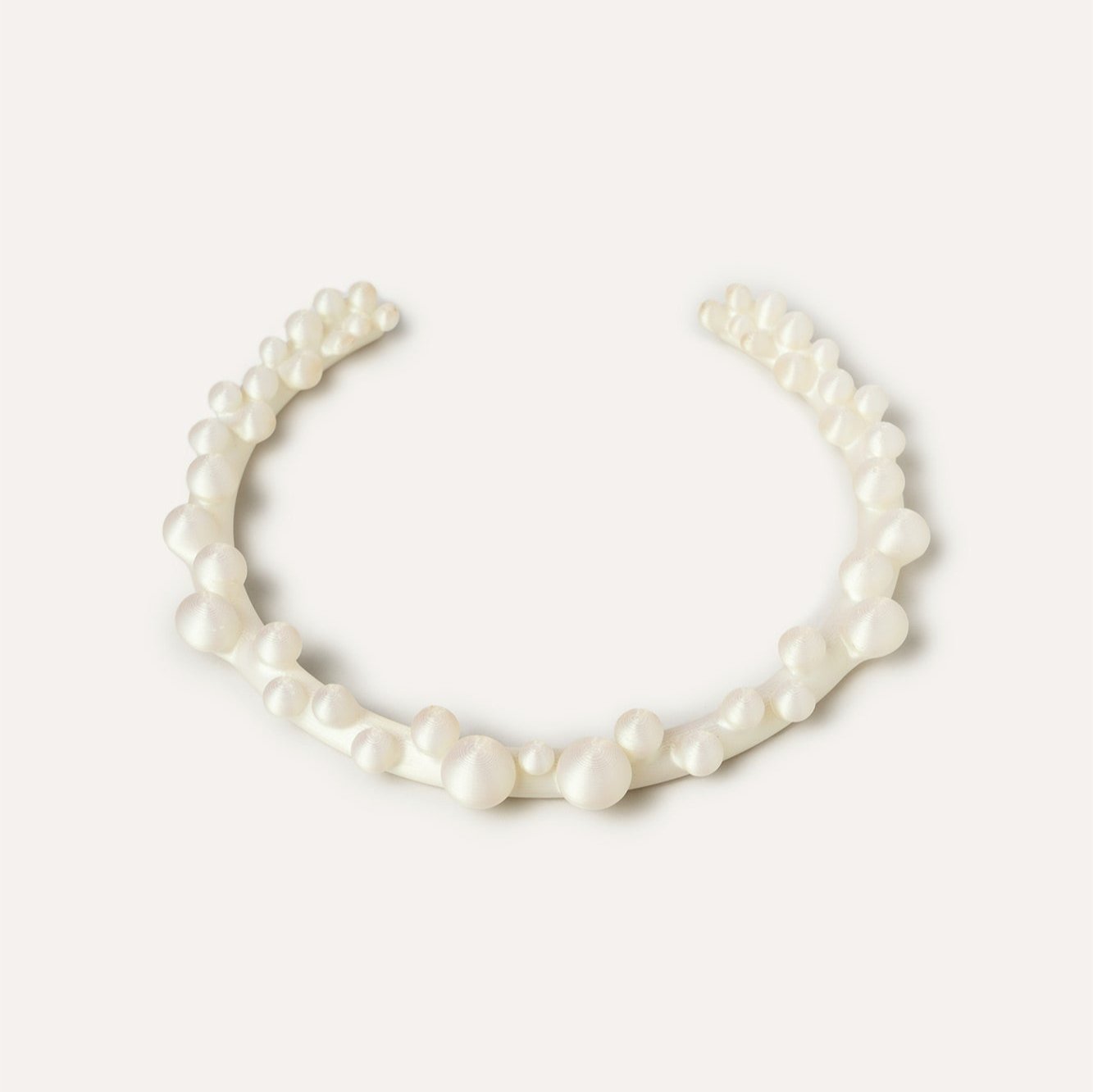 White Balls Organic Vegan Necklace 3D