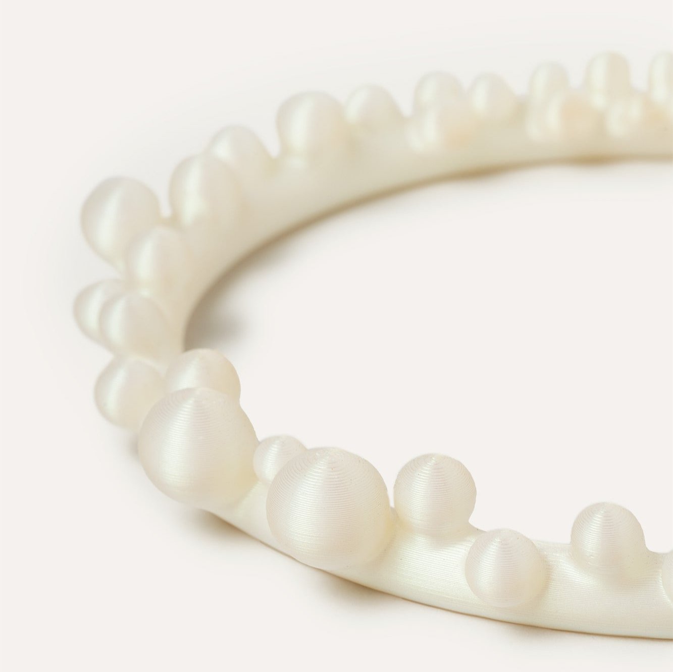 White Balls Organic Vegan Necklace 3D