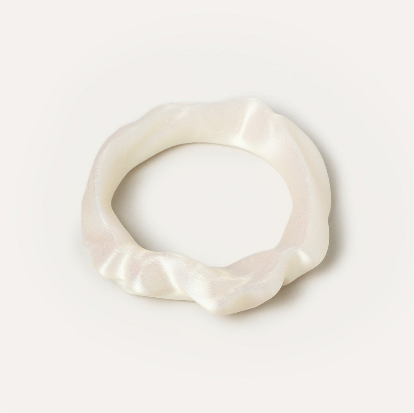 White Big Organic Vegan Bracelet 3D