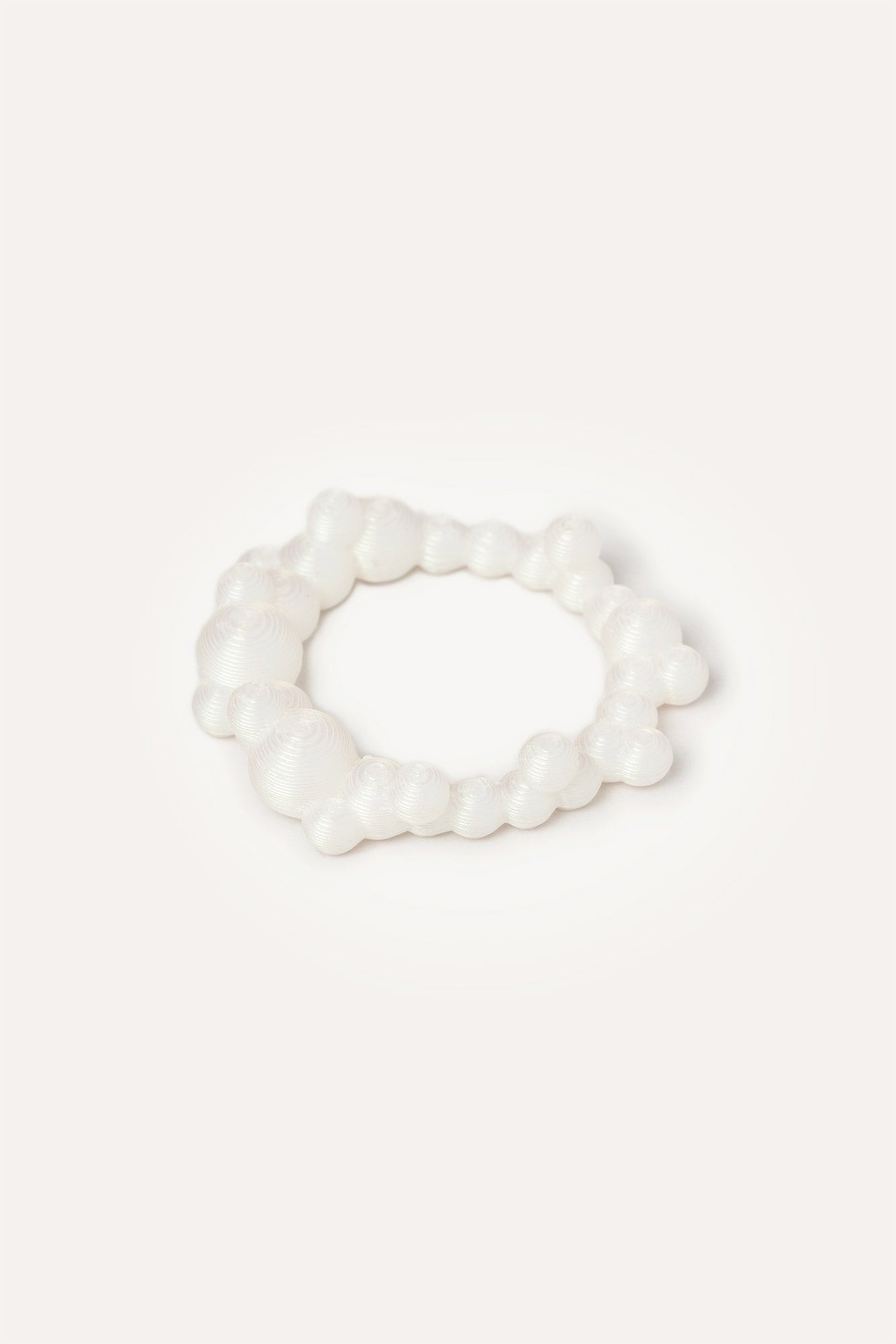 White Bubbles thing vegan ring 3D