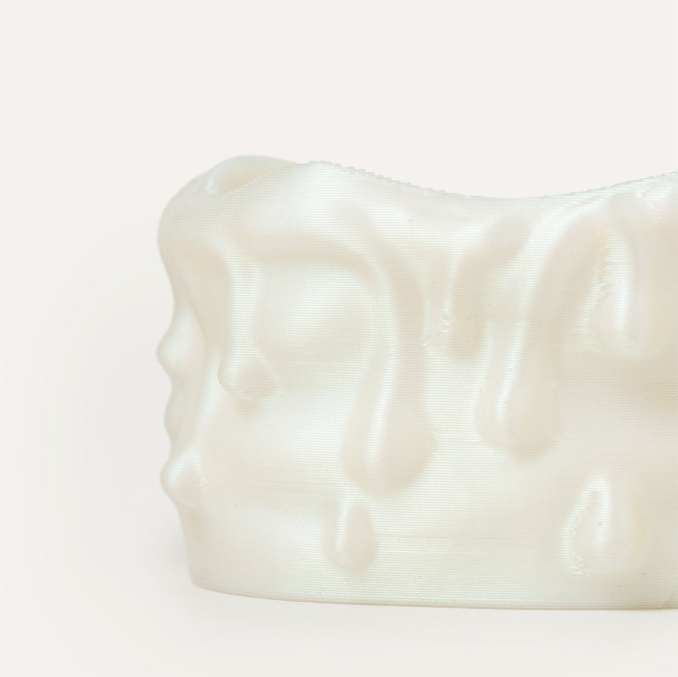 White Big Organic Vegan Bracelet 3D