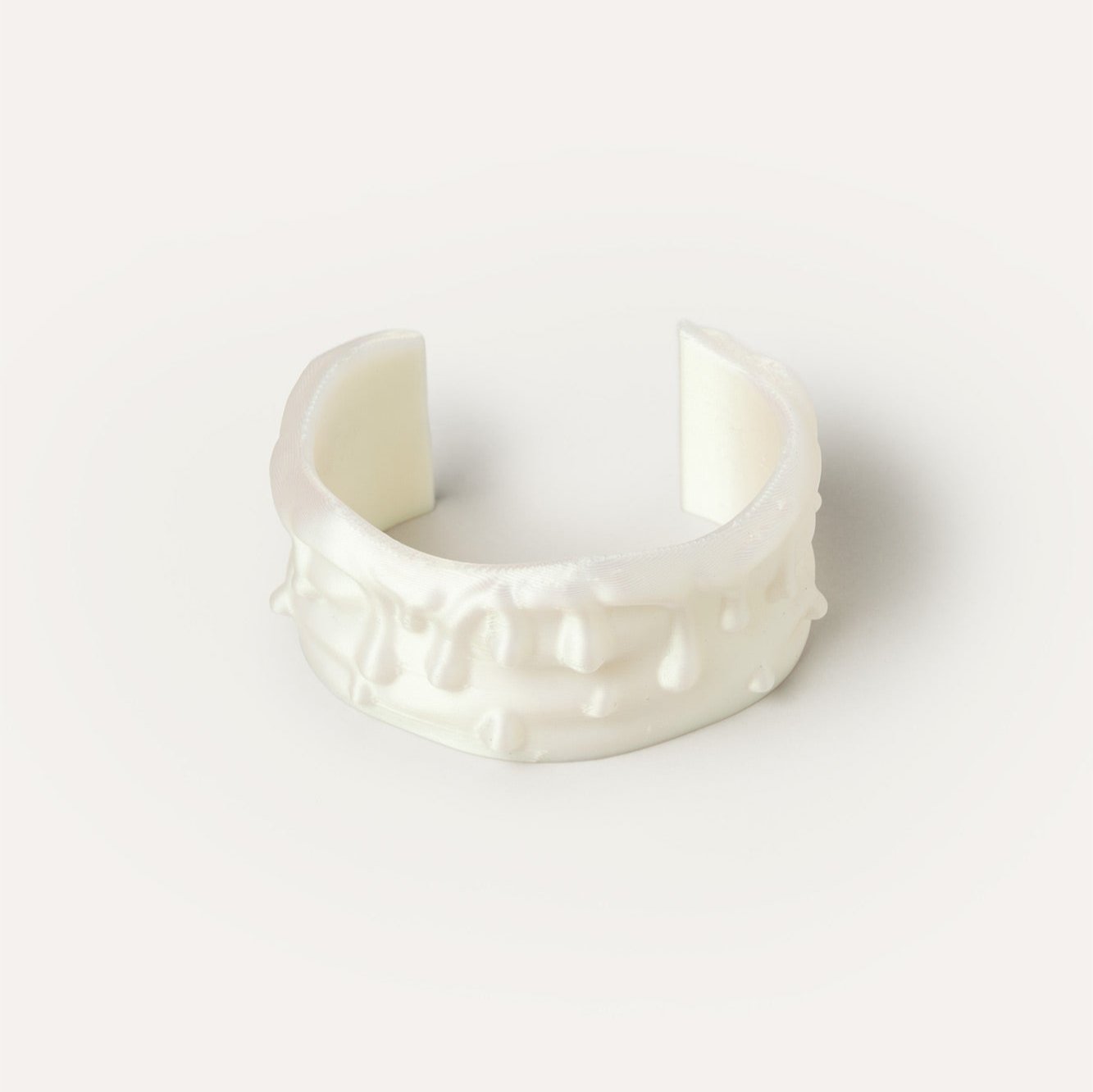 White Big Organic Vegan Bracelet 3D