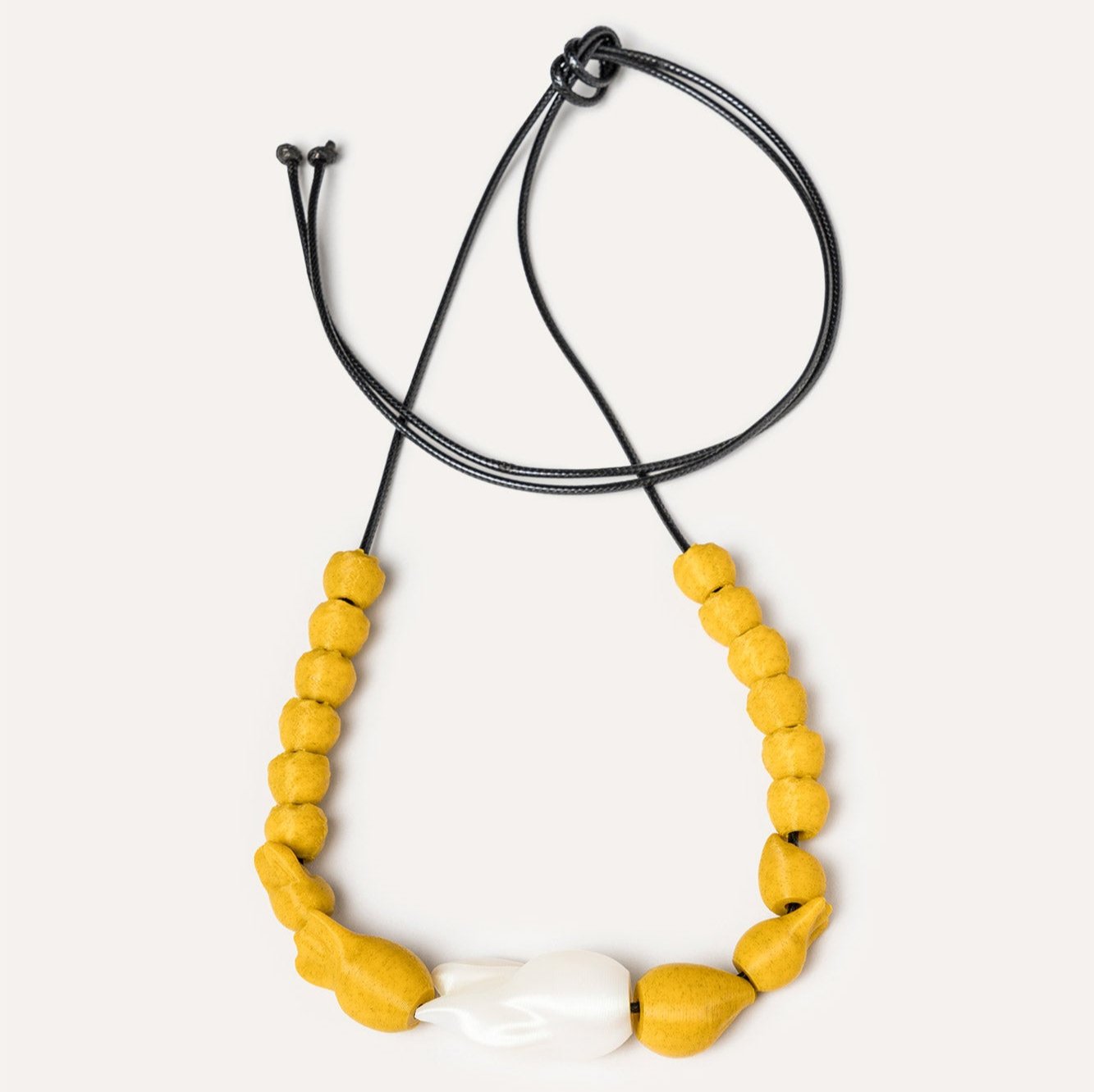 Yellow Beads vegan necklace 3d