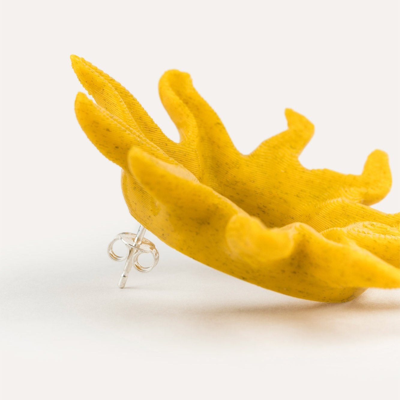 Yellow soleil vegan earring 3d