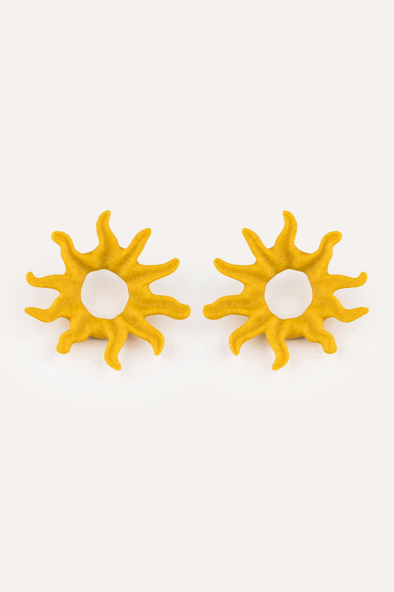 Yellow soleil vegan earring 3d