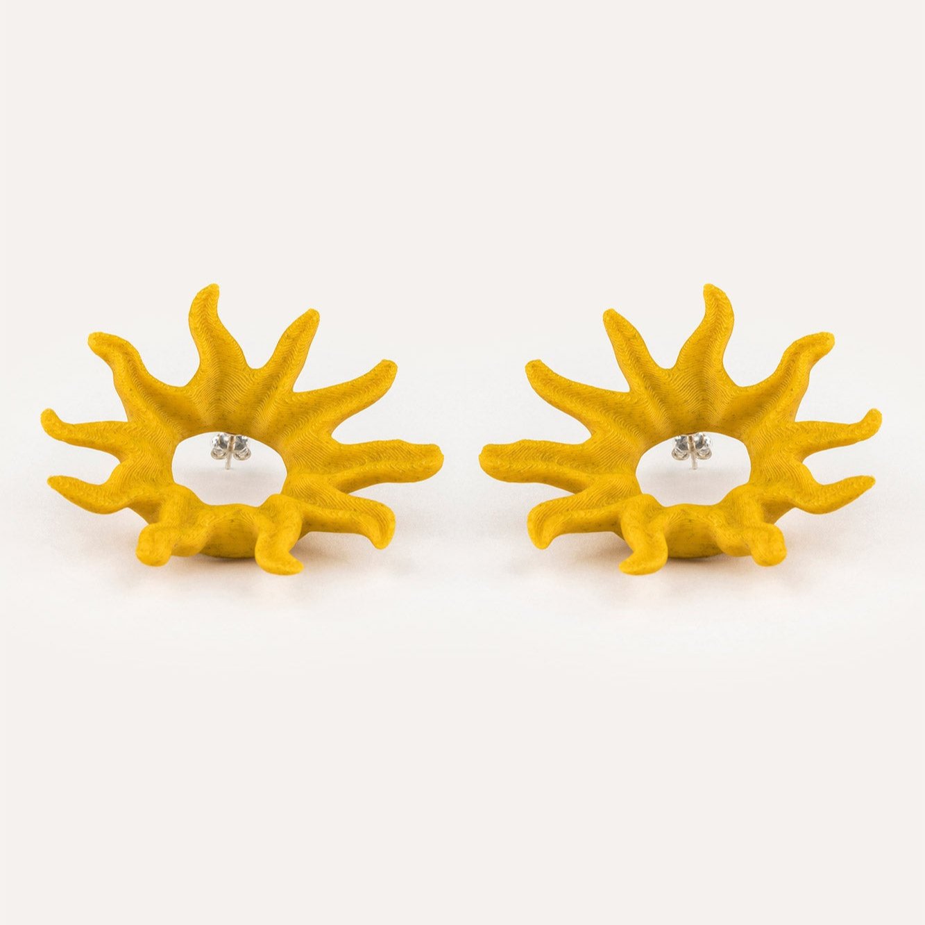Yellow soleil vegan earring 3d