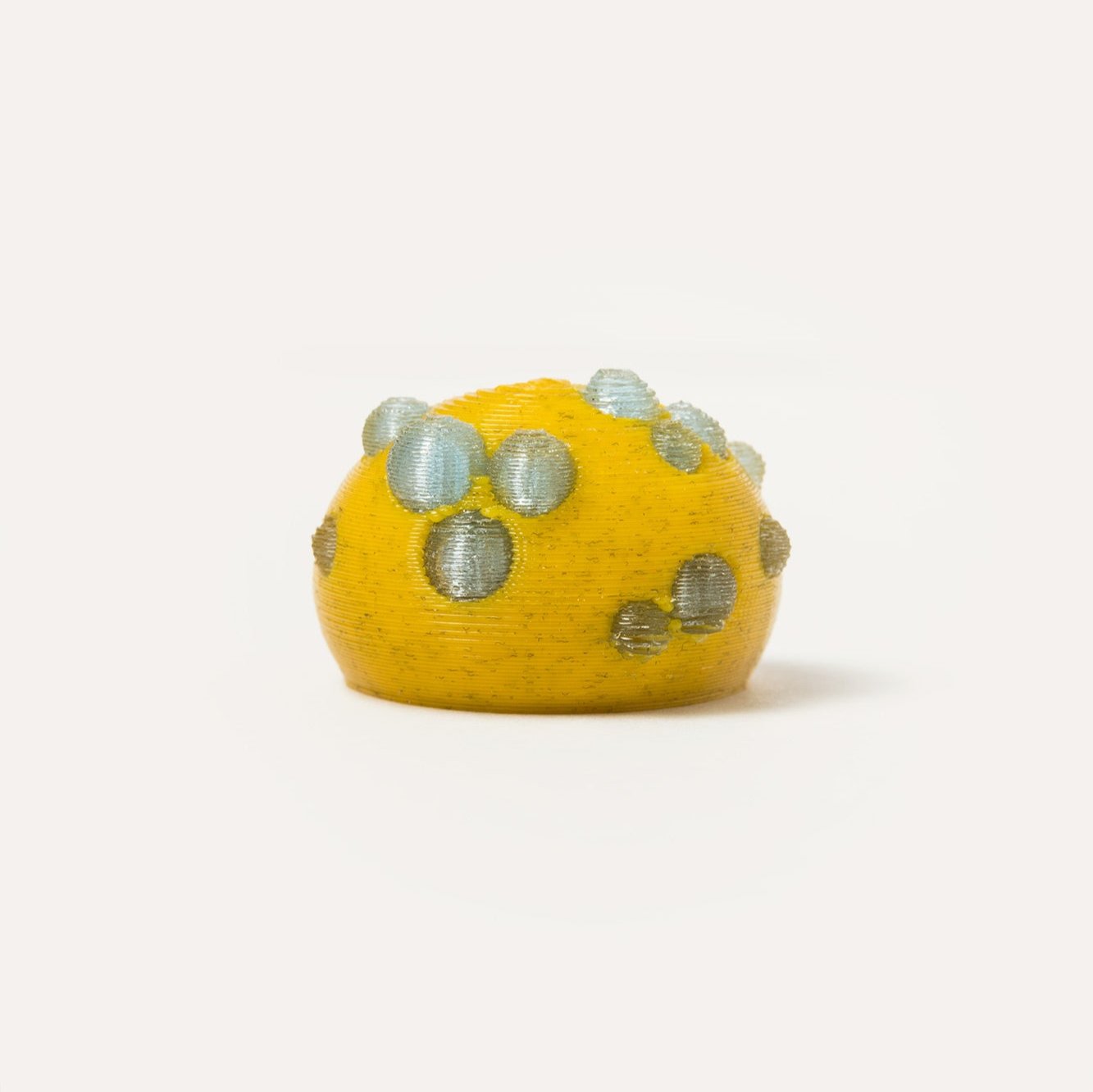 Yellow Blue Bubbles vegan ring 3D