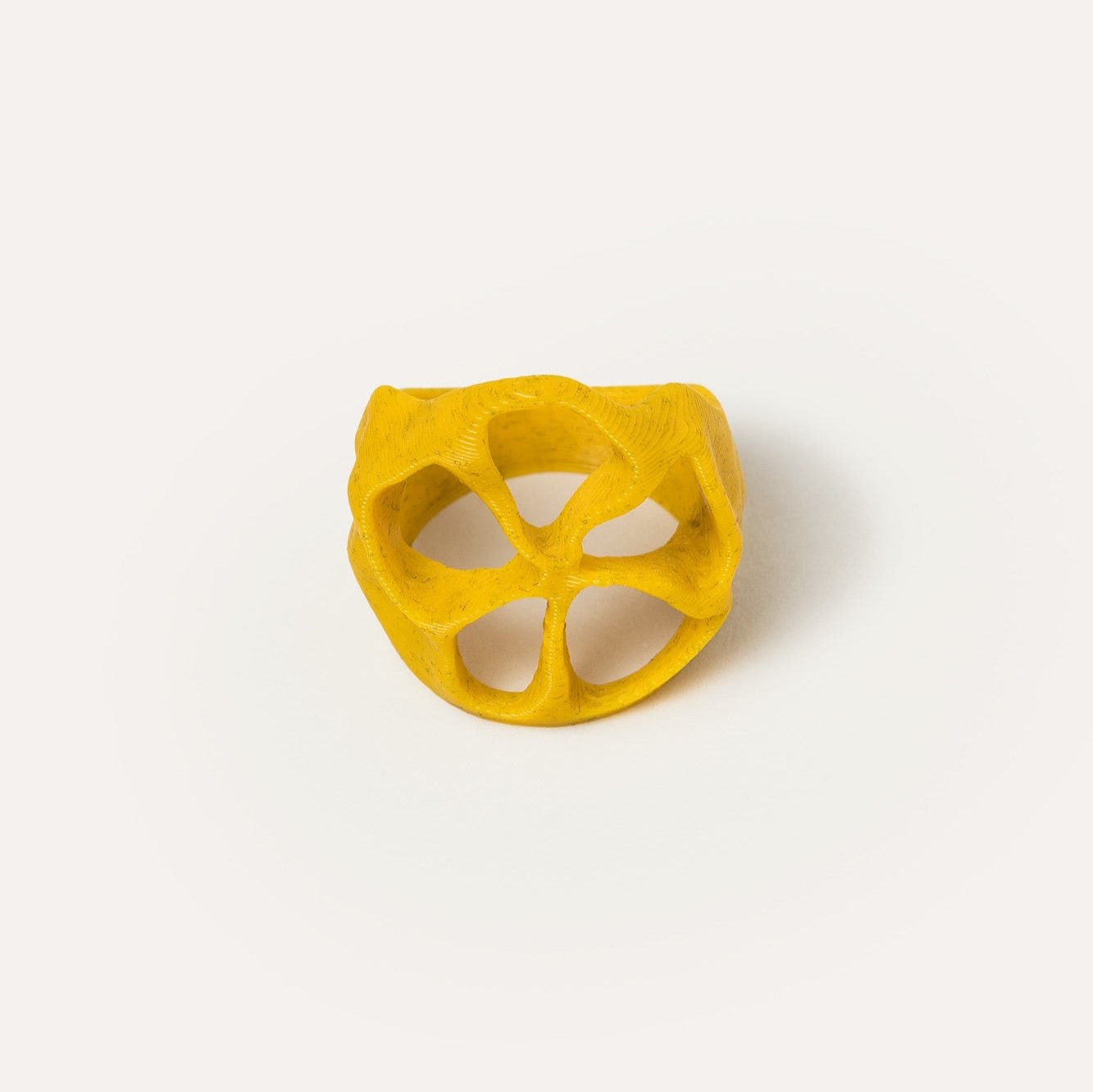 Yellow holes vegan ring 3D