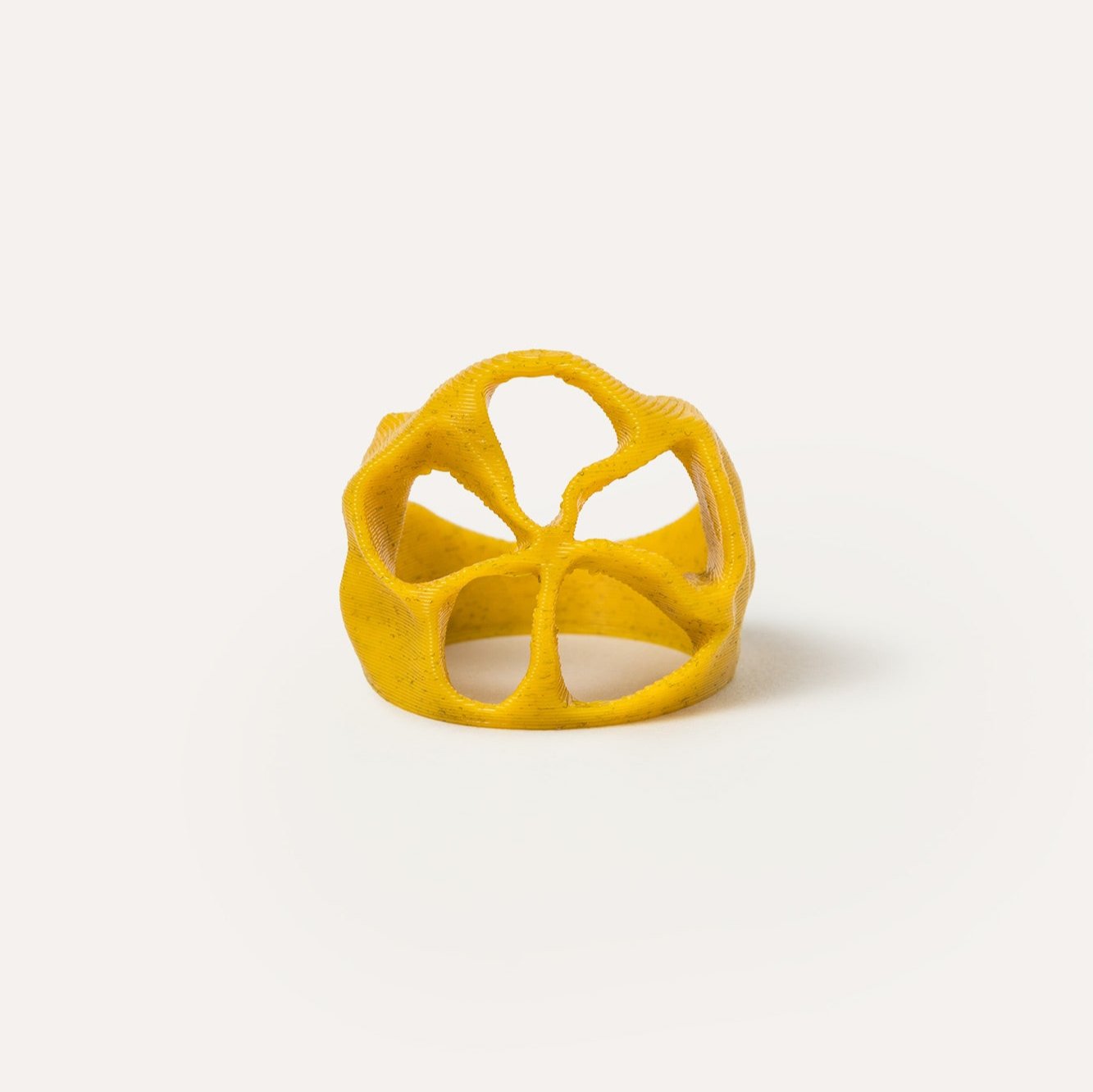 Yellow holes vegan ring 3D