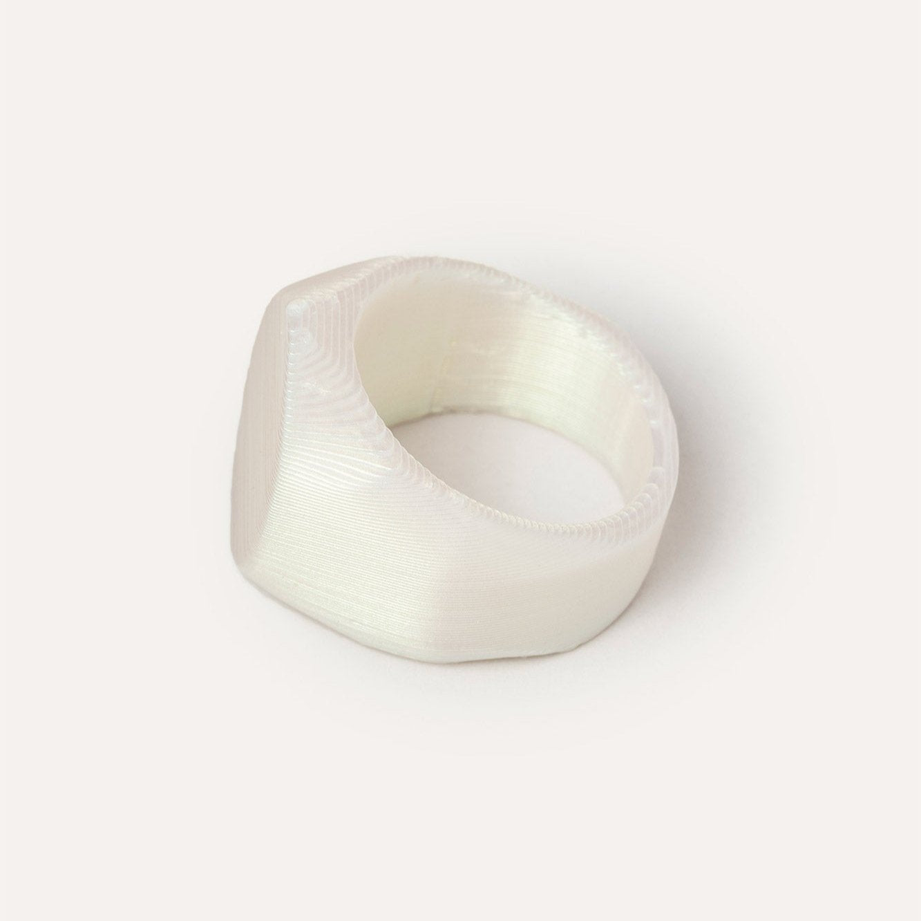 ADN White Vegan Ring 3D Side