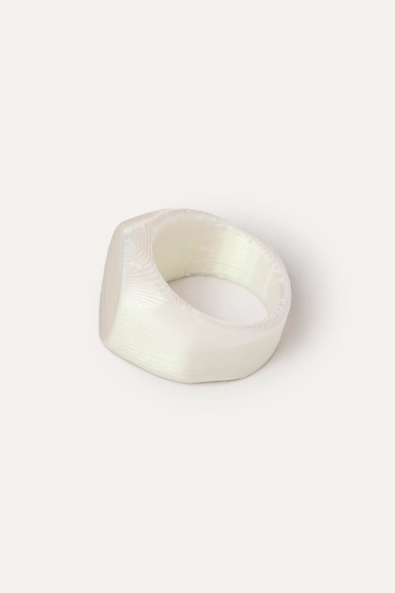 ADN White Vegan Ring 3D Side