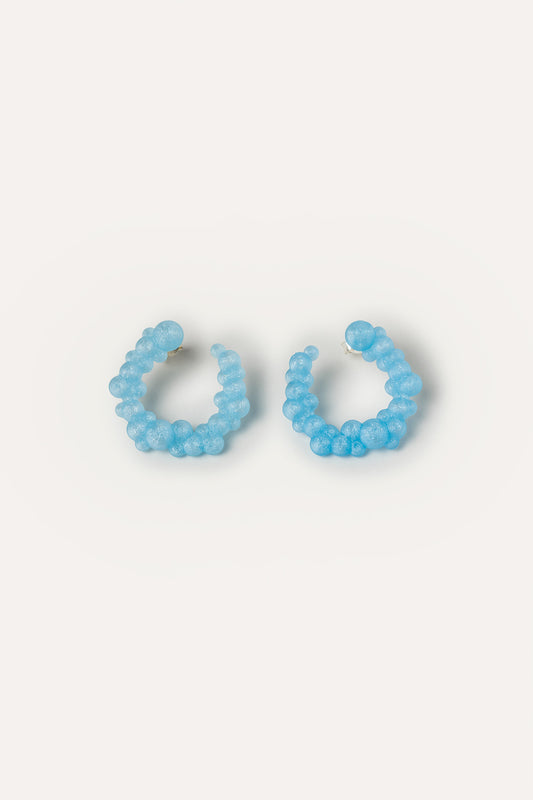 Blue Bubbles Ring Vegan Earrings 3D
