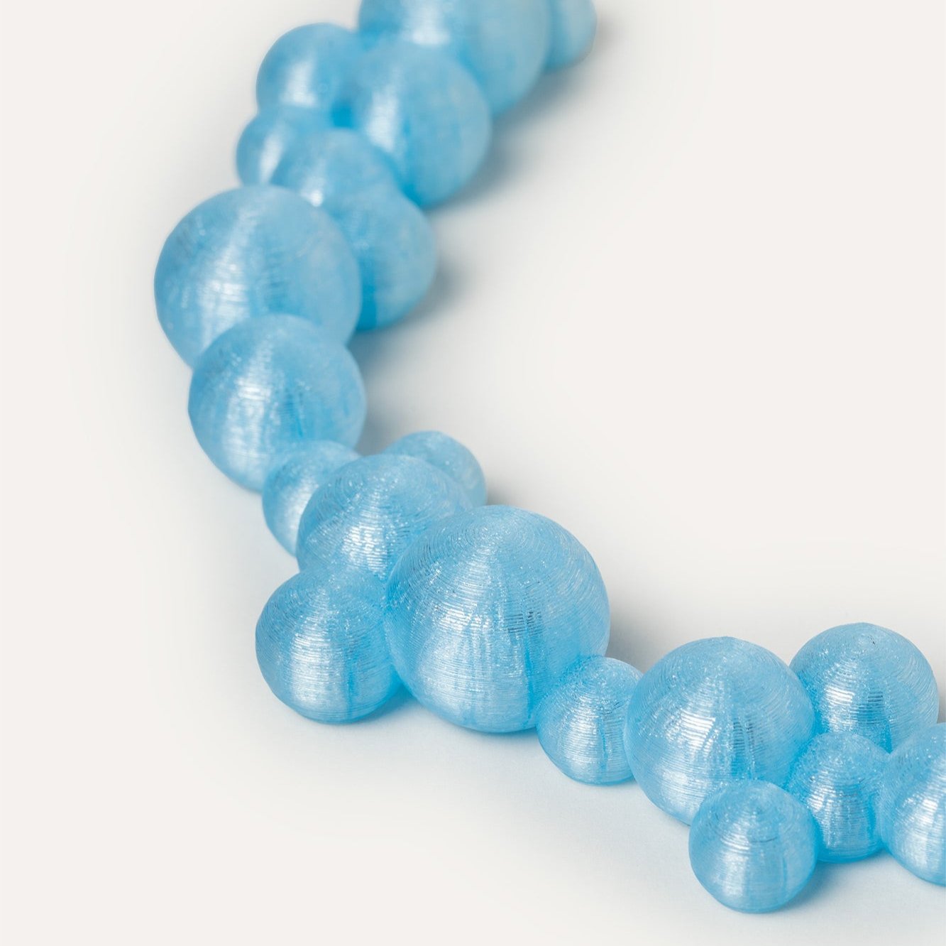 Blue Bubbles Vegan Necklace 3D detail