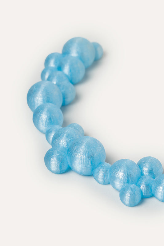 Blue Bubbles Vegan Necklace 3D detail