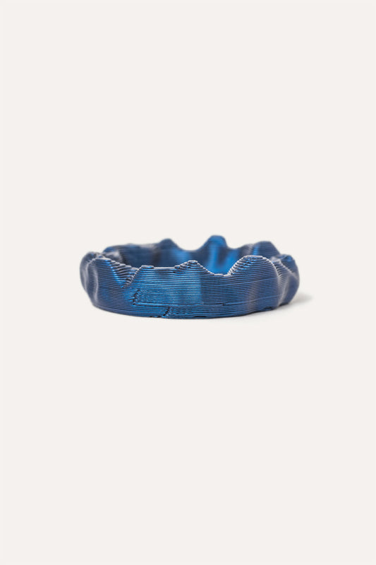 blue organic thin vegan ring 3d printed front