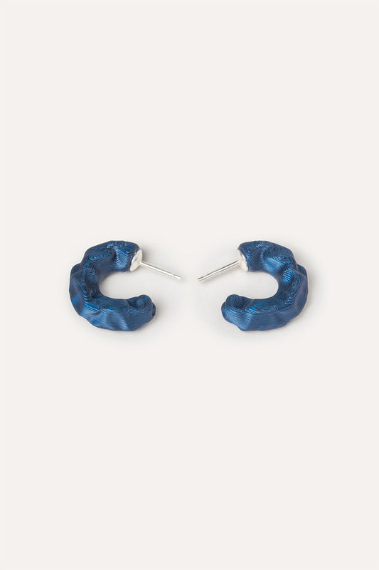Blue organic vegan earrings 3d printed