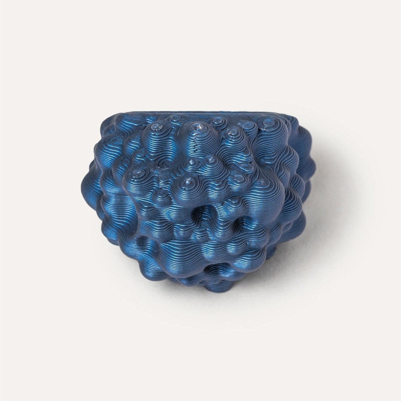 blue organic vegan ring 3d printed