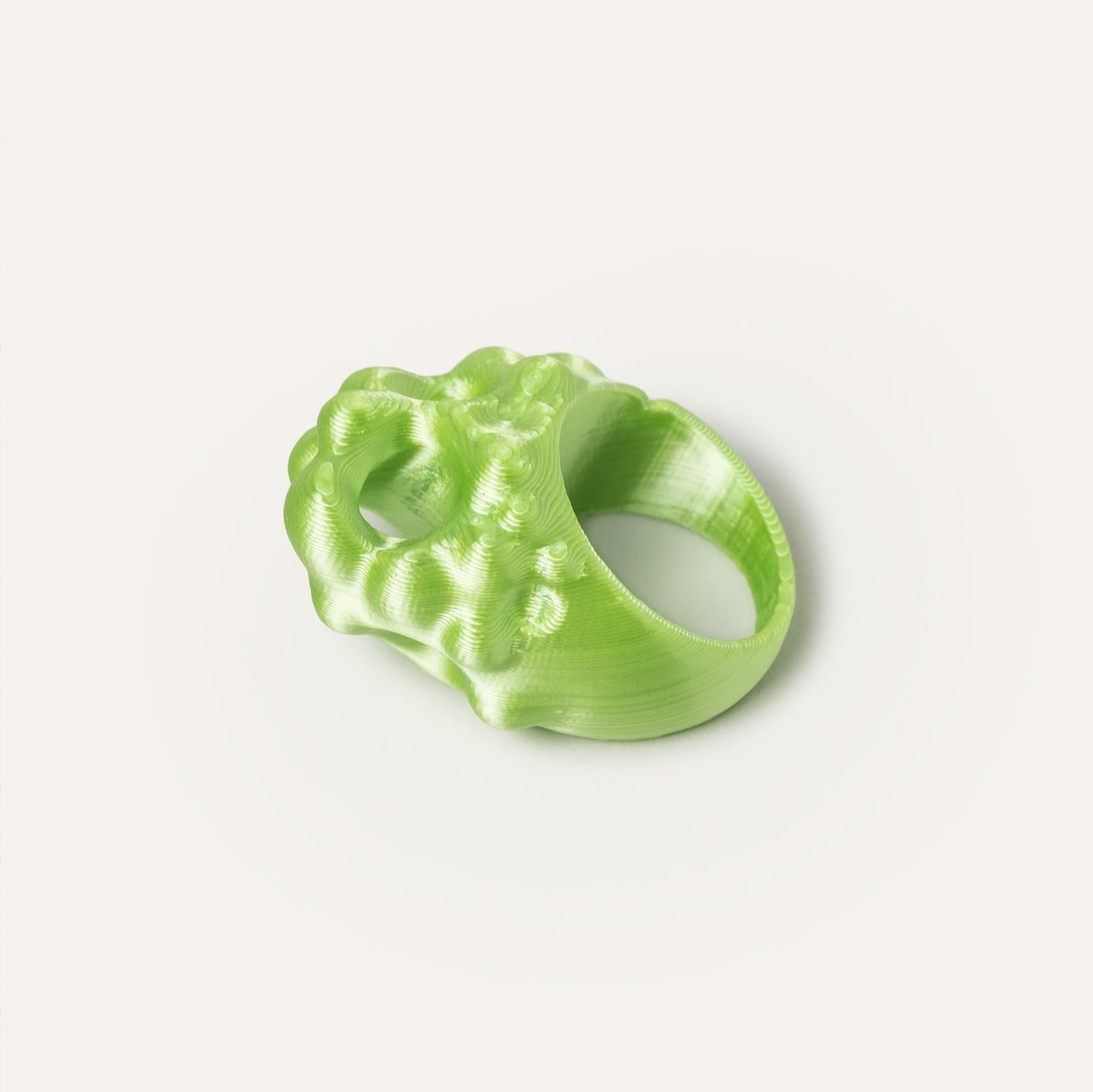 Green Sea Hole Vegan Ring 3D