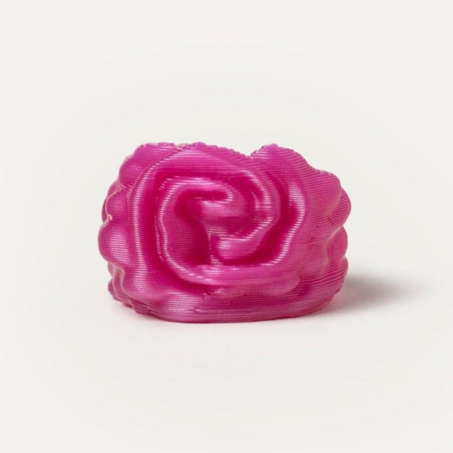 Pink Flower Organic Vegan Ring 3D