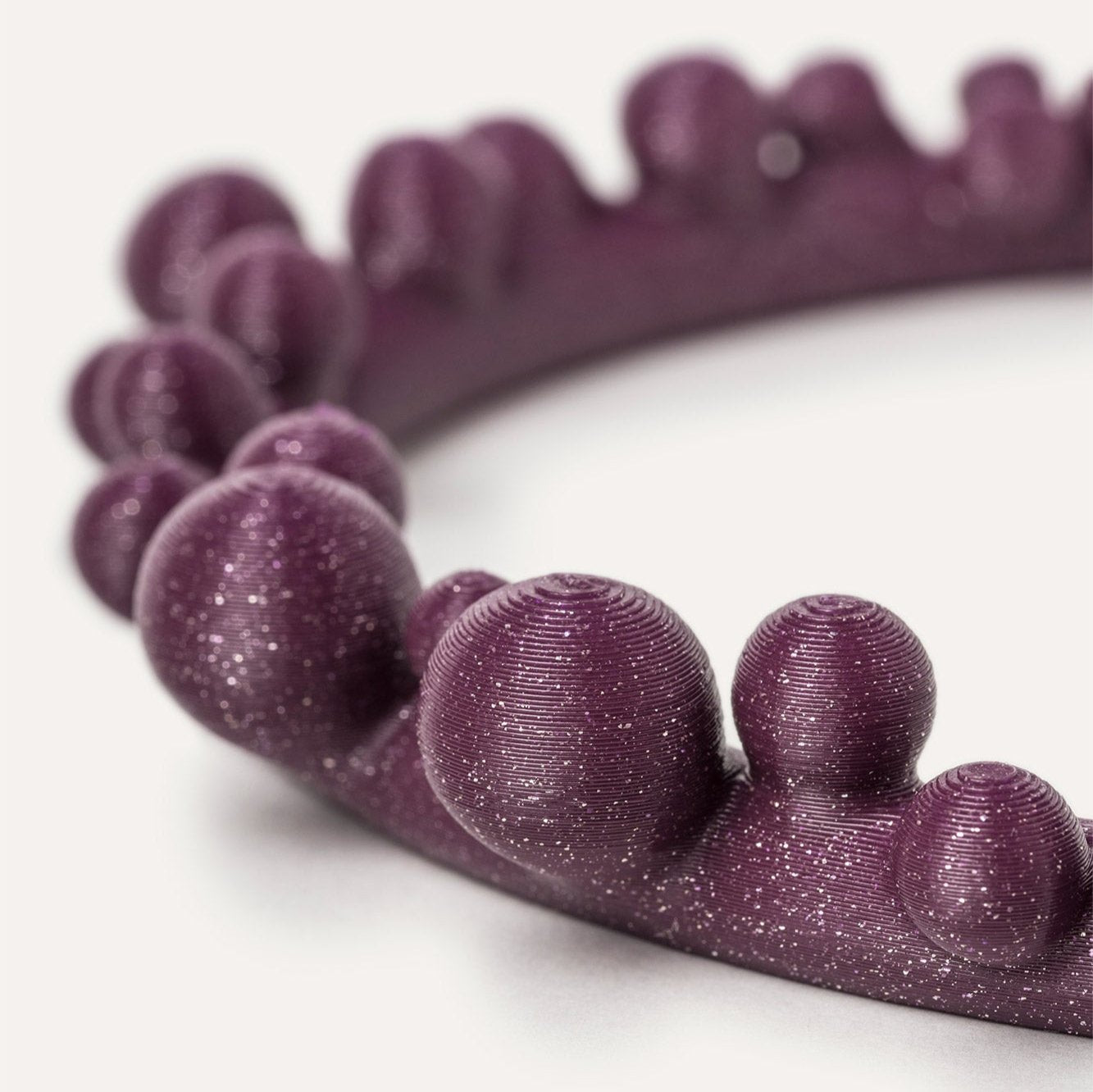 Purple balls vegan necklace 3d