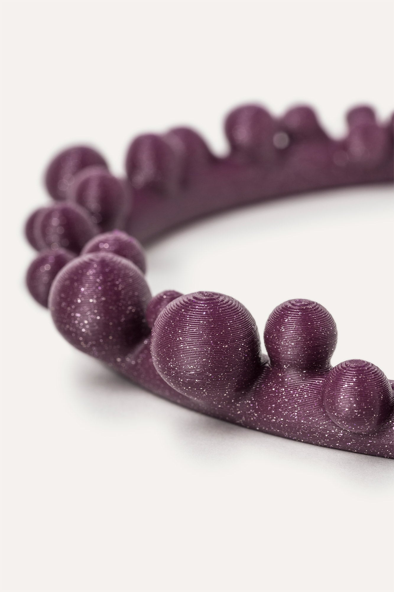 Purple balls vegan necklace 3d