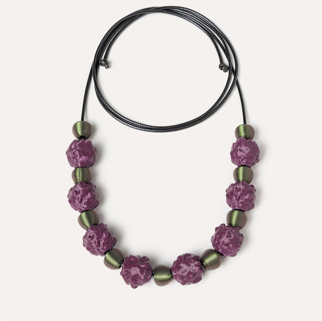 Anémona purple green necklace