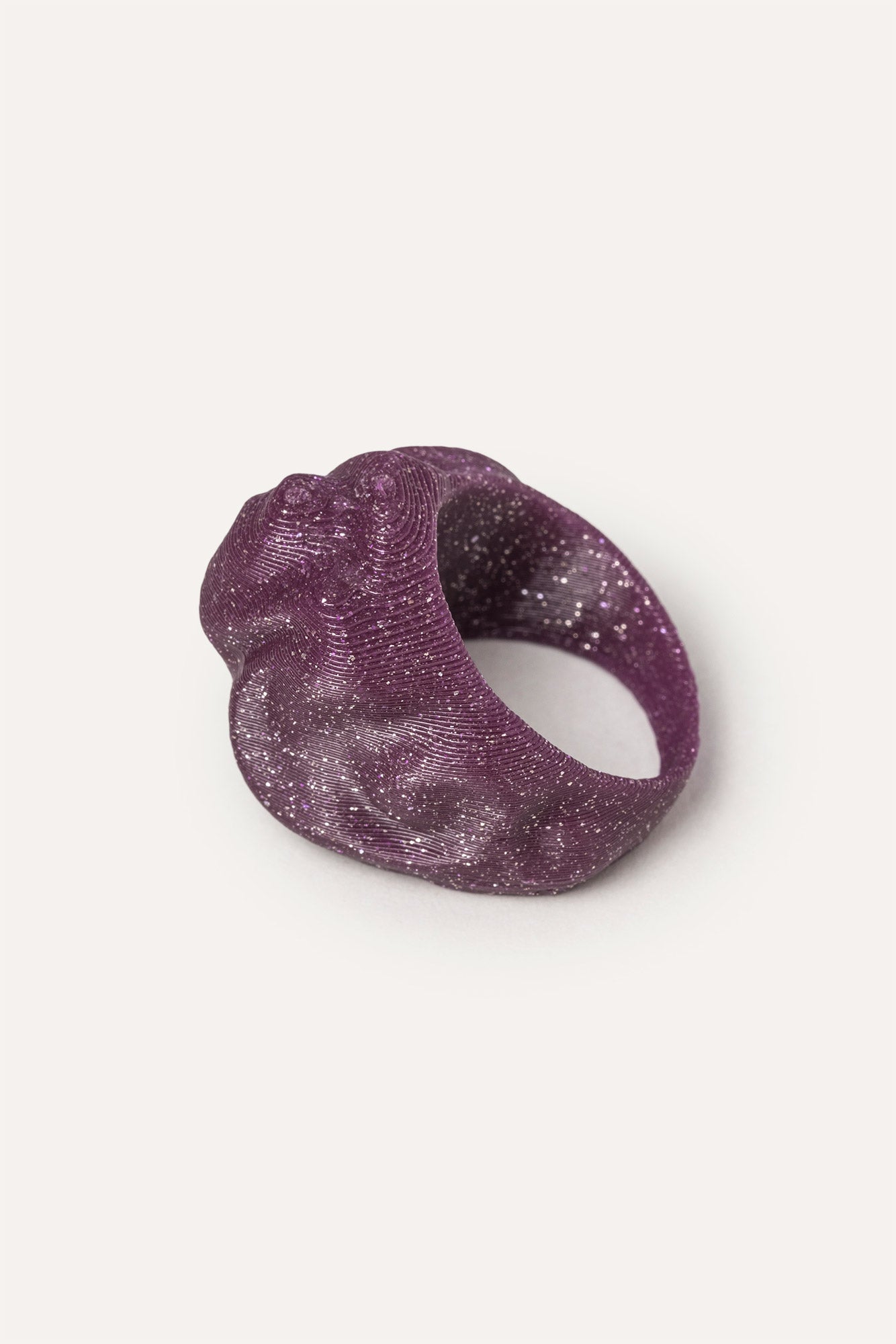 Purple rock vegan ring 3D