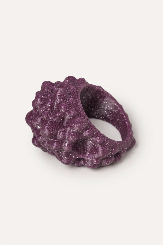 purple organic vegan ring 3d printed