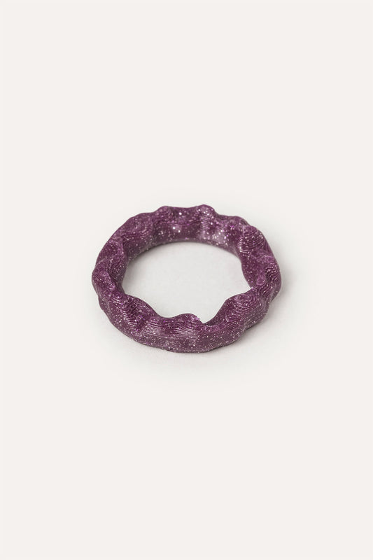 purple organic thin vegan ring 3d printed