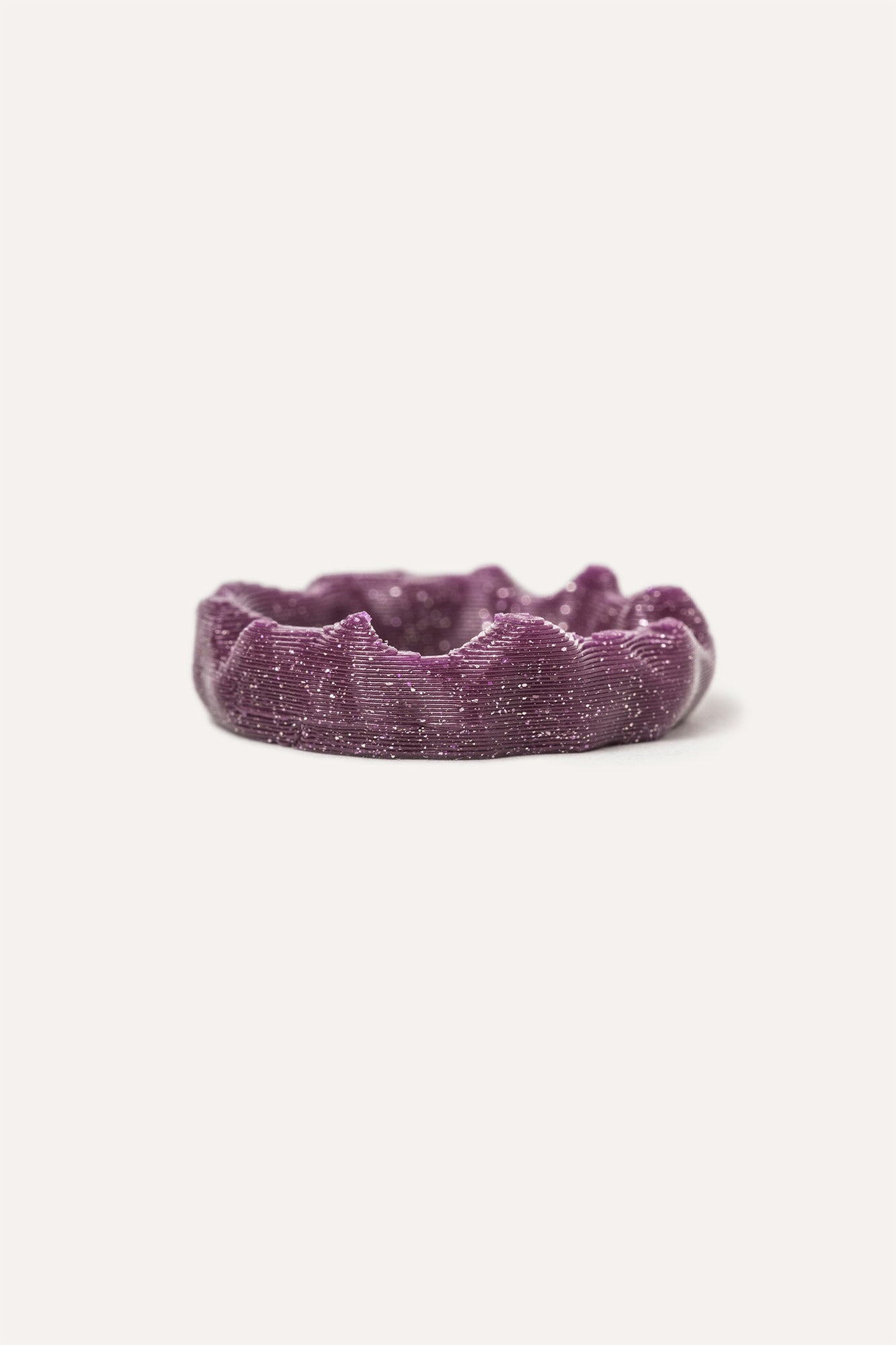 purple organic thin vegan ring 3d printed front