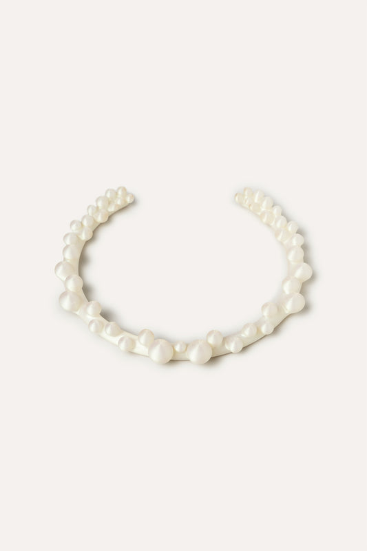 White Balls Organic Vegan Necklace 3D