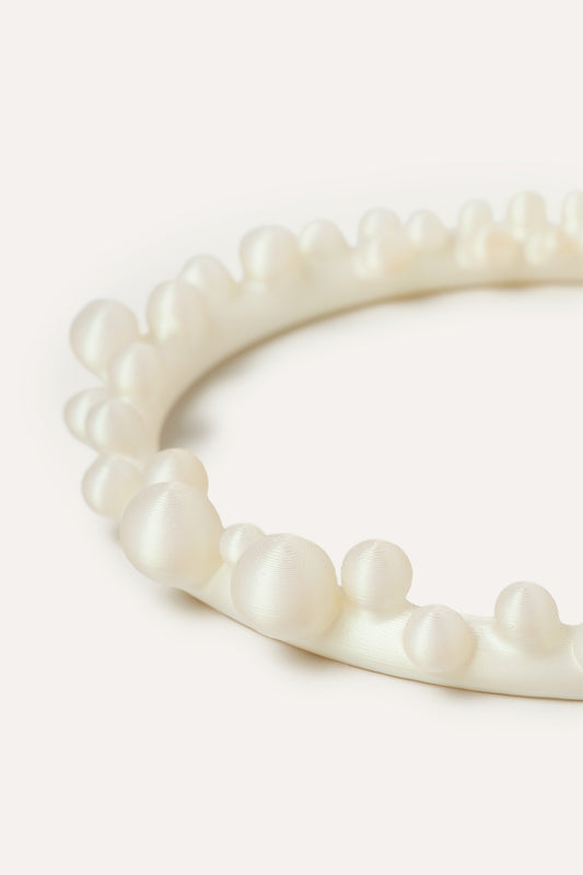 White Balls Organic Vegan Necklace 3D 