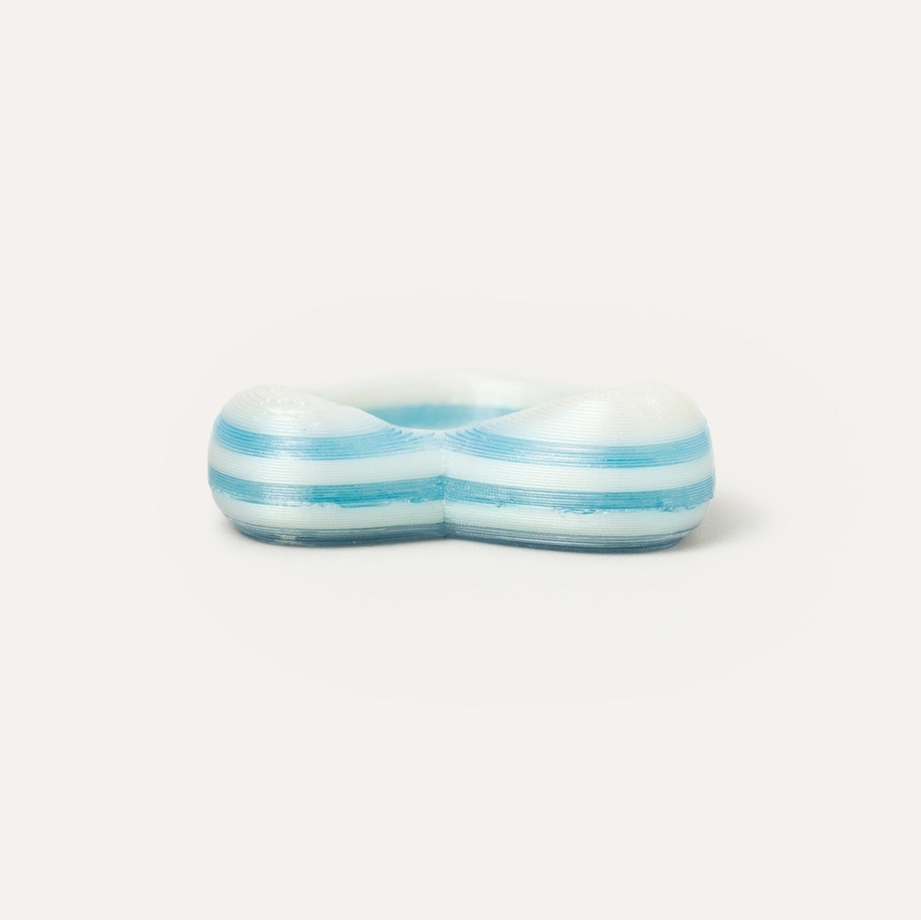 White Blue Heart Vegan Ring 3D