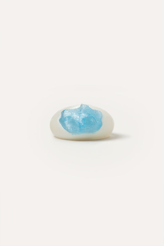 White Blue Organic Vegan Ring 3D