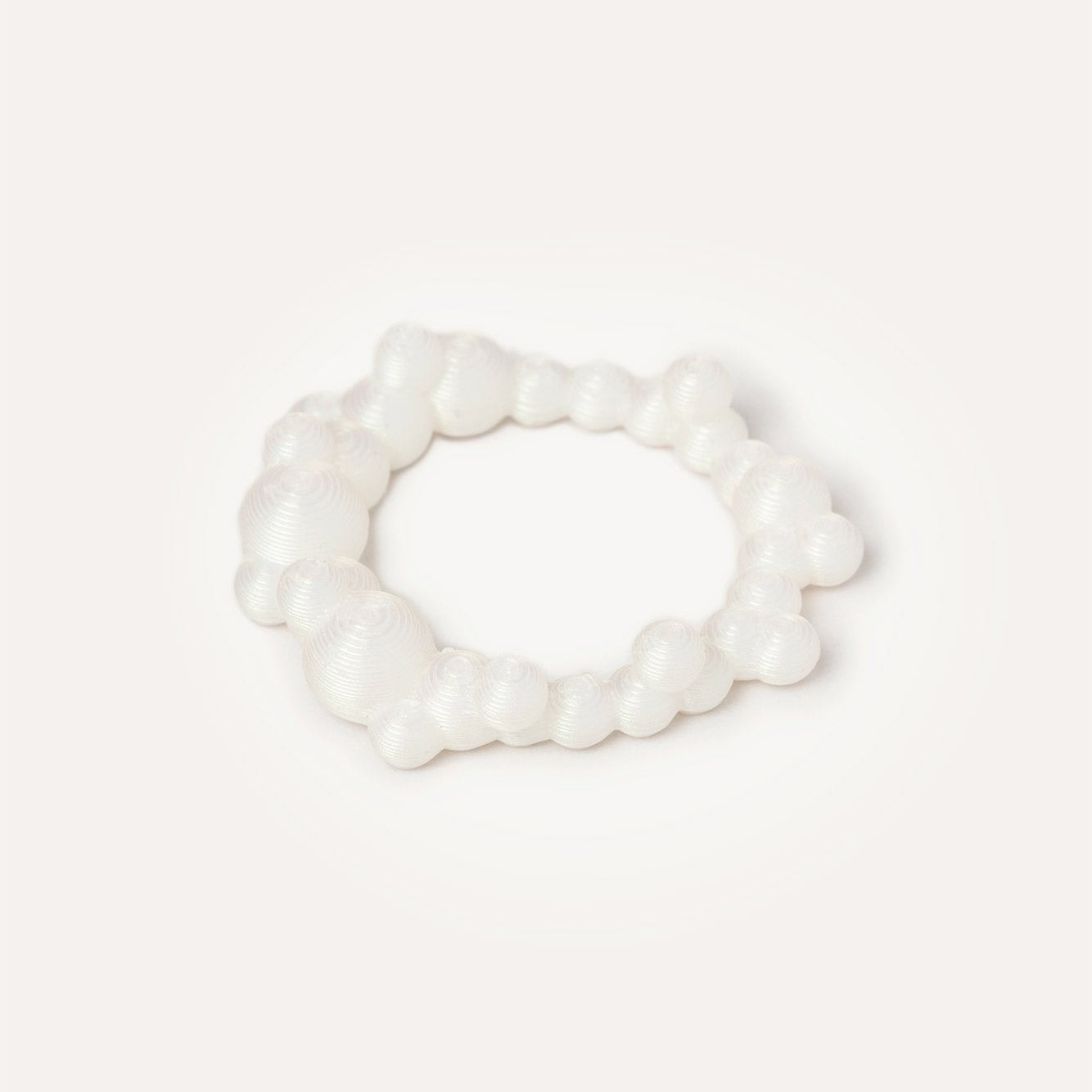 White Bubbles thing vegan ring 3D