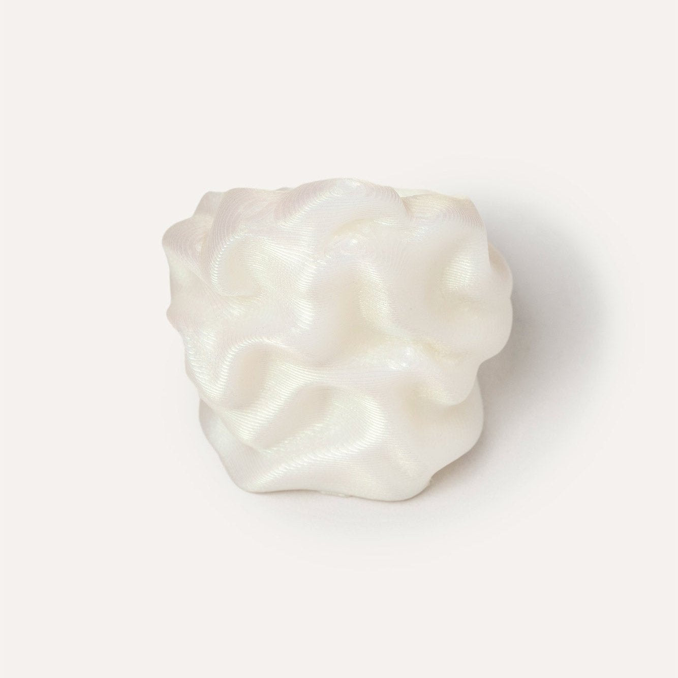 White organic Waves Vegan Ring 3D