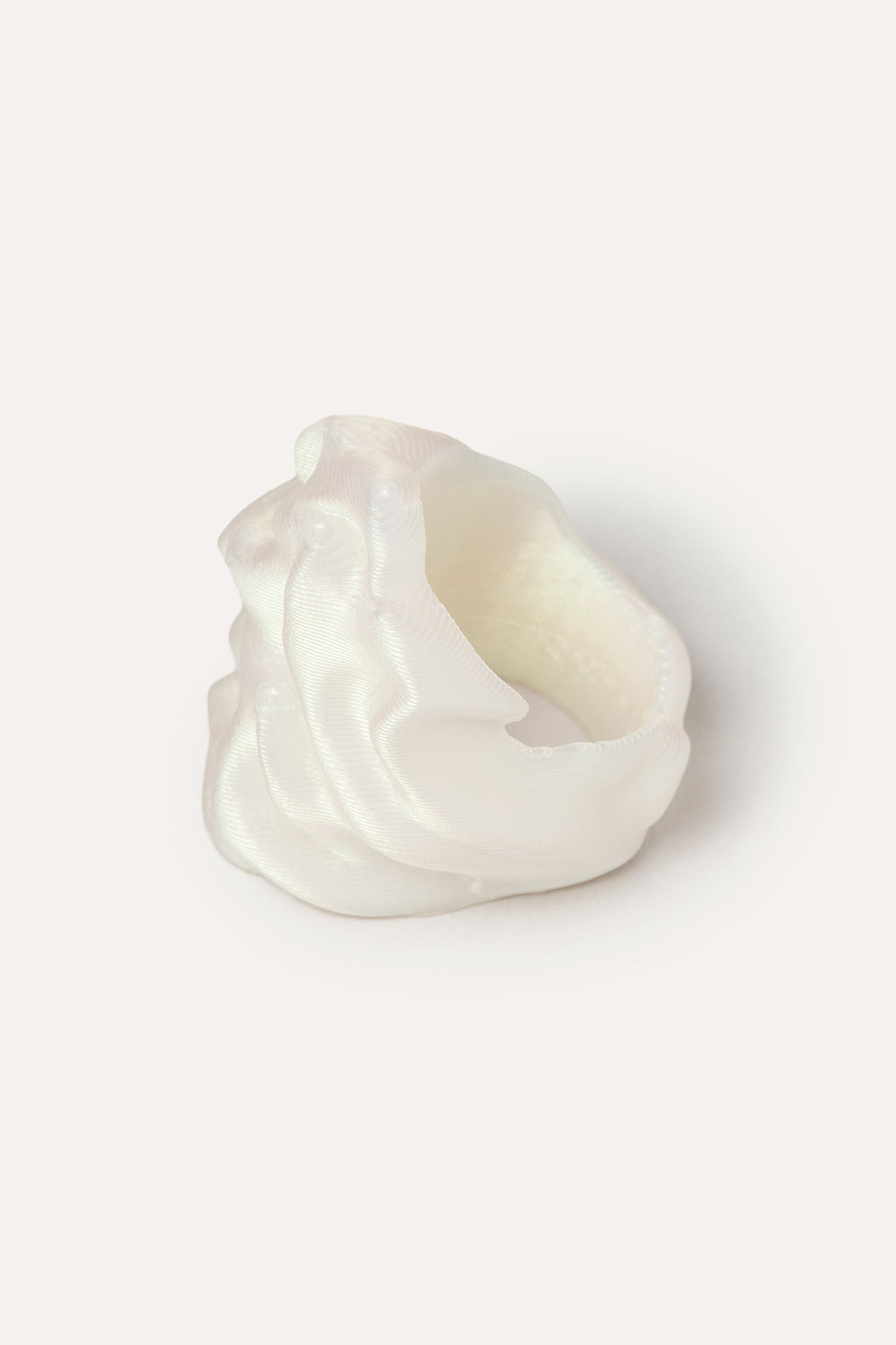 White Organic Large Vegan Earrings 3D Side