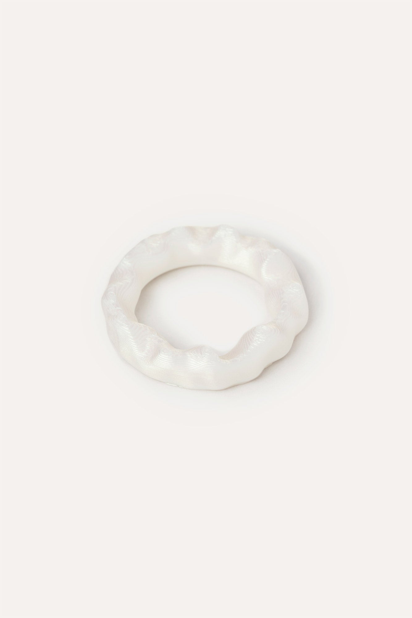 White thin vegan ring 3d printed