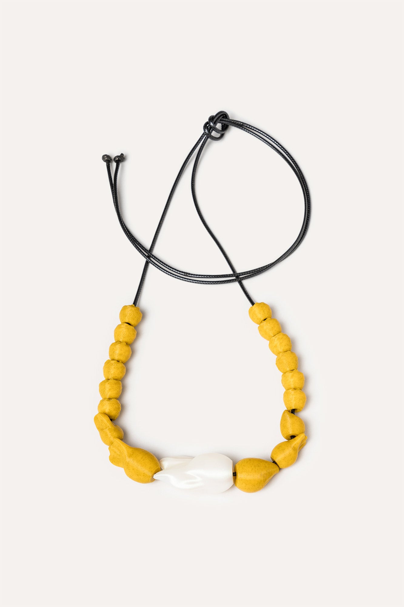 Yellow Beads vegan necklace 3d 