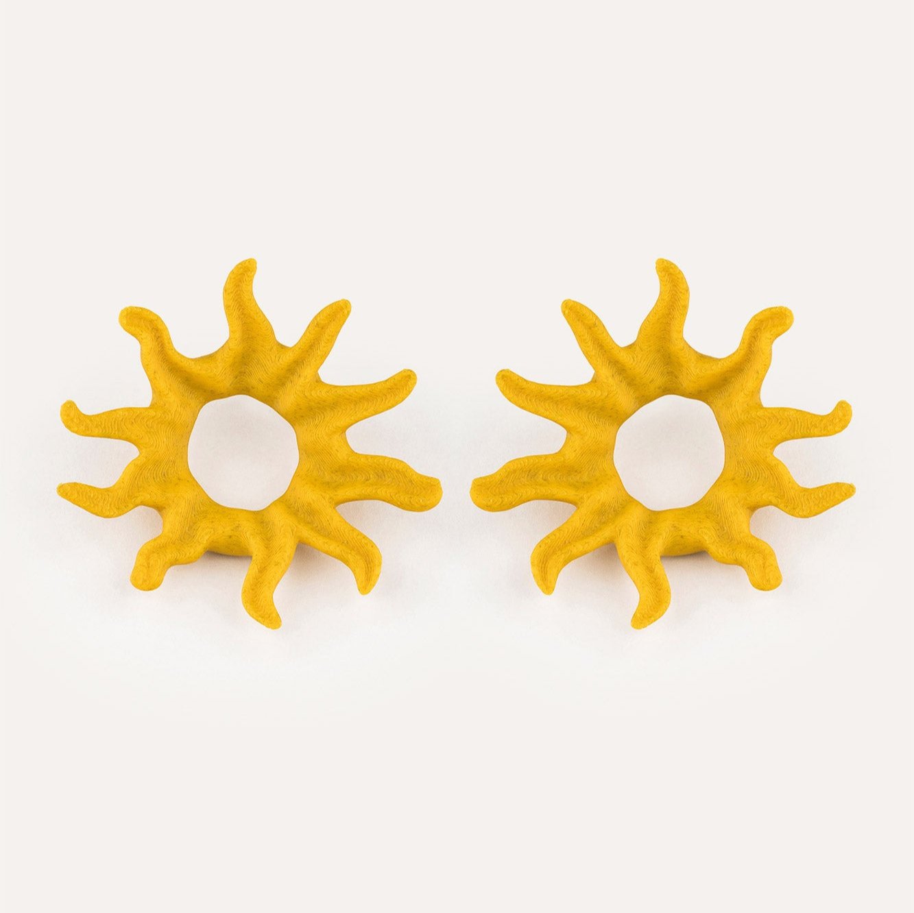 Yellow soleil vegan earring 3d